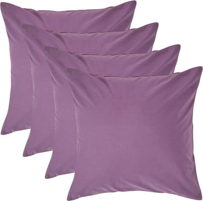 Homescapes Kussensloop 40x40 cm Set van 4 – Paars – 100% Egyptisch Perkal Katoen – 200 TC