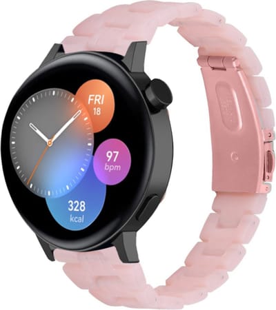 Strap-it Resin smartwatch bandje - geschikt voor Huawei Watch GT 2 42mm / GT 3 42mm / GT 3 Pro 43mm - roze