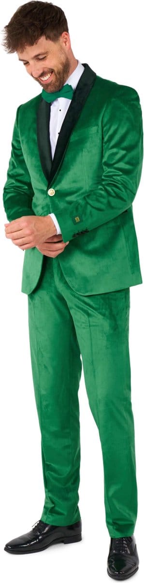 OppoSuits Velvet Verdant - Heren Tuxedo Smoking met Vlinderdas - Chique - Groen - Maat: EU 46