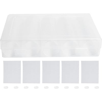 Boîte de rangement transparente pour pièces de monnaie, 100 pièces, 17/20/25/27/30 mm, capsules rondes, conteneurs protecteurs white