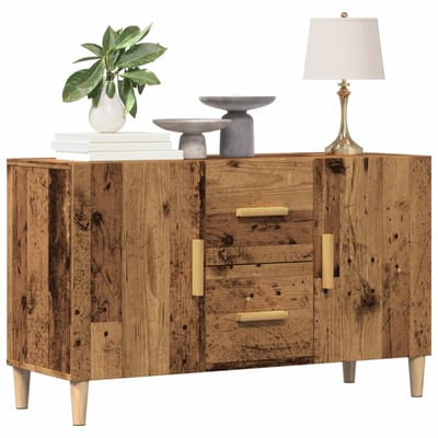 vidaXL - Dressoir - 100x36x60 - cm - bewerkt - hout - oud - houtkleurig