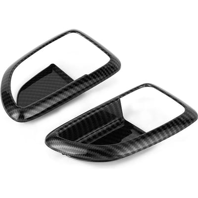 2 stuks Koolstofvezel Stijl Binnen Deurklink Bekleding Past voor Hyundai Grand Starex H1 2019 black