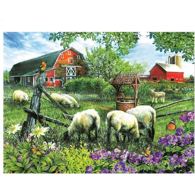 Bricolage diamant broderie ferme moutons diamant peinture point de croix 20X30CM beige