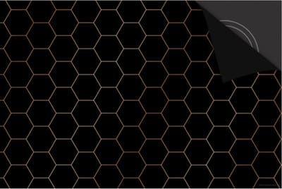 Inductie Beschermer Hexagon Koper print Exclusief 77x51cm