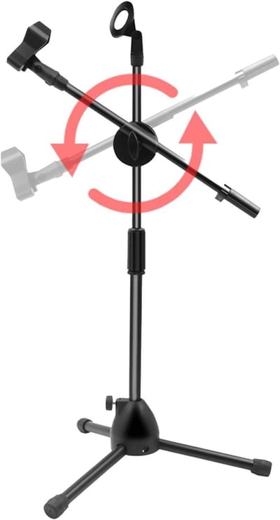 Microfoon Statief - Opname Arm - Podcasts Opnemen - Inklapbaar Ontwerp - 90 cm Hoogte - Zwart
