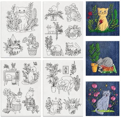 Dailygoods- Borduurpapier Wateroplosbaar - 4 Vellen - 16 Stuks - 30x21cm - Handnaaien - Stabilisator voor Shirts/Jassen/Tassen