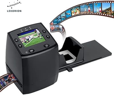 Lexorion 1800 DPI 5MP/10MP 35mm Film- & Diascanner met 2,4” LCD-scherm – SD-kaartopslag – Geen Computer Nodig – Negatief- en Fotoconverter – Zwart