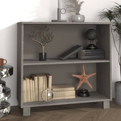 vidaXL - Dressoir - HAMAR - 85x35x80 - cm - massief - grenenhout - lichtgrijs