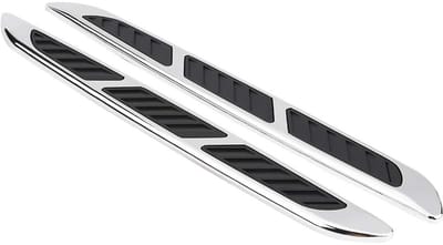 Dailygoods- Decoratieve Trim - 2 Stuks Universele Auto Exterieur Sierlijst - Zwart/Zilver - ABS Materiaal - 36,5 x 3,7 cm - Schokbestendig