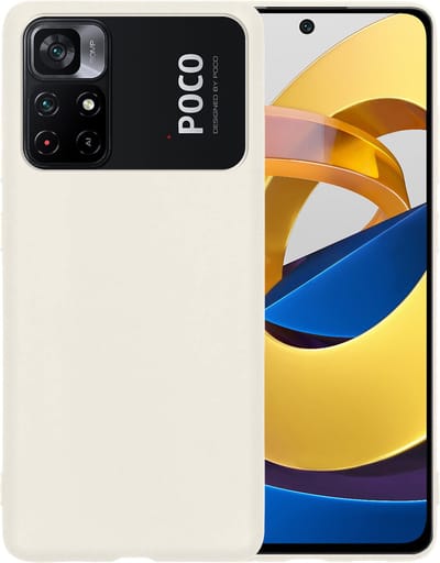 Hoesje - Geschikt voor Xiaomi Poco M4 Pro 5G - Sterk & Shockproof - Siliconen Case - Hoes Cover - Telefoonhoes - Wit