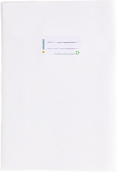 Boekomslag A4 - Schriftbeschermer School - Boeken Beschermen - Afwasbare Folie - A4 - Wit