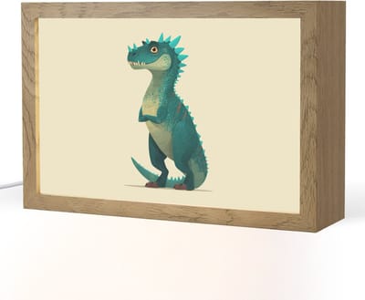 Nachtlampje 30x20 cm - Kinder lampje - Dinosaurus - Turquoise - Stekels - Tafellamp kinderkamer - Slaapkamer lamp - Bedlamp kinderen - Kinderlampje stopcontact - Wandlamp babykamer - Nachtlampjes