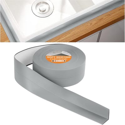 Zelfklevende Plint - Afwerkstrip Voegband - Kieren Afwerken - Flexibel PVC Materiaal - 10 meter - Grijs