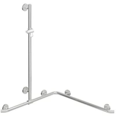 HEWI Warm Touch shower handrail with sliding shower rail, corner installation, 110 x 96.2 cm 950.35.33051
