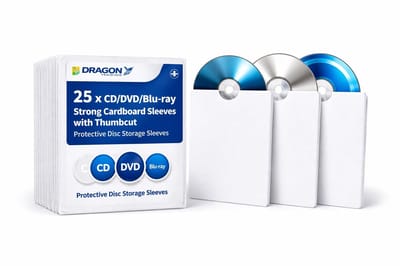 Dailygoods- Kartonnen Mouwen 25 Stuks - CD/DVD Opbergsysteem - Beschermend - Hoogwaardige Kwaliteit - 130mm x 130mm - Antistatisch - Cd Hoes