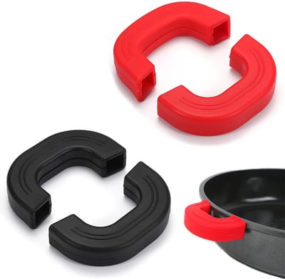 Dailygoods- Pannenlappen Hittebestendig - Siliconen Potgreep - 2 Stuks - Flexibel - Afneembaar - Bescherming tegen Brandwonden - Pothandgreep