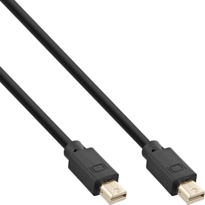 InLine® Mini DisplayPort 1.4 kabel, male / male zwart/goud, 1m