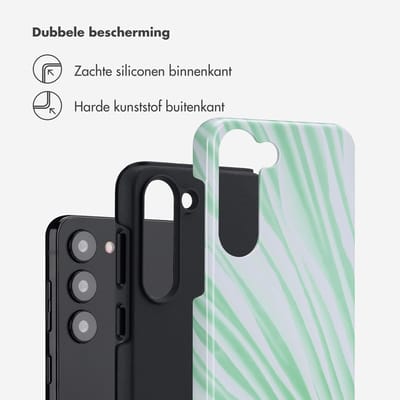 Selencia Hoesje - Geschikt voor Samsung Galaxy S23 - Backcover - Nature Grayed Jade