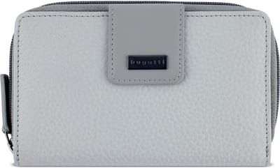 Bugatti Sina Portemonnee RFID-bescherming Leer 16 cm - Dames - Horizontaal - hellgrau