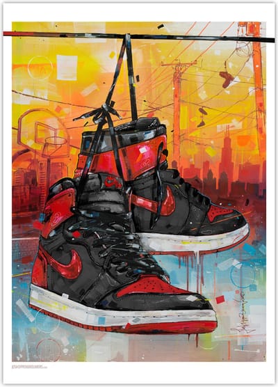 Sneaker poster powerlines banned bred 50x70 cm