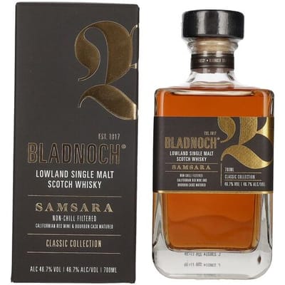 Bladnoch Whisky Bladnoch SAMSARA Lowland Single Malt Scotch Whisky 46,7% Vol. 0,7l in geschenkverpakking