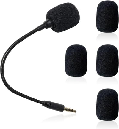 1 x microphone and 4-piece foam housing for microphone, small microphone, spare microphone, portable microphone, microphone with headphones