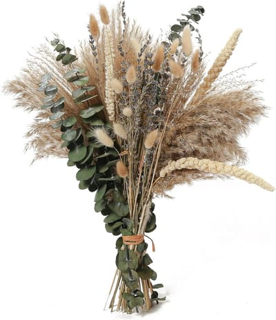 Gedroogde Bloemenboeket 63 Stuks Pampasgras & Eucalyptus - Boho Decoratie voor Vazen
