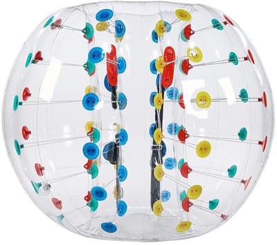 Bumperbal - Opblaasbare Bubble Voetbal - Diameter 1,5 m - PVC 0,8 mm - Met handgrepen en harnas - Voor buitensport en teamspellen - 1 stuk - Veelkleurig