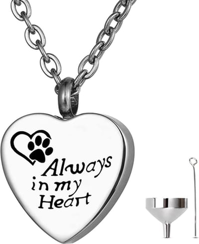 Luxe Ashanger - met Ketting (55 cm) - Voor As, Haren of Parfum - Assieraad - As Ketting - Gedenksieraad - Urn - As Hanger - Incl. As vuller en Opbergzakje - Always in my heart