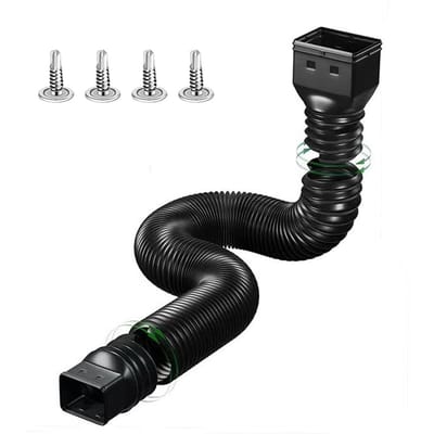 Extensions de bec de descente de gouttière flexible, rallonge de vidange avec connecteurs 3x4 pouces et 2x3 pouces