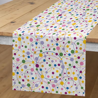 ABAKUHAUS tafelrunner–40x180 cm–magenta/lavendel/oranje–polyester