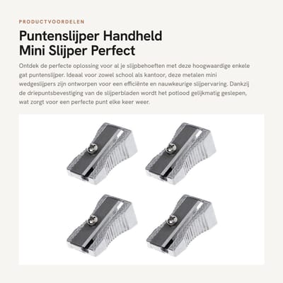 Dailygoods- Puntenslijper 4 Stuks - Aluminiumlegering - Handheld - Lichtgewicht - School/Kantoor - Duurzaam en Precisie - Slijper