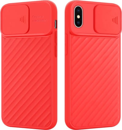 Cadorabo Hoesje geschikt voor Apple iPhone X / XS in MAT ROOD - Beschermhoes van flexibel TPU-silicone en met camerabescherming Case Cover Etui