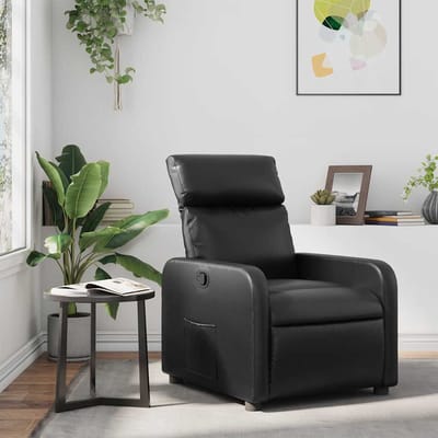 vidaXL - Fauteuil - verstelbaar - kunstleer - zwart