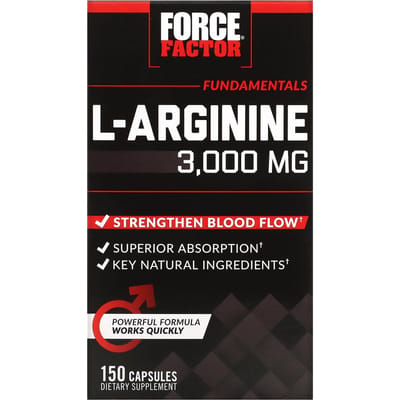 Force Factor, l-arginine, 3.000 mg, 150 capsules (600 mg per capsule)