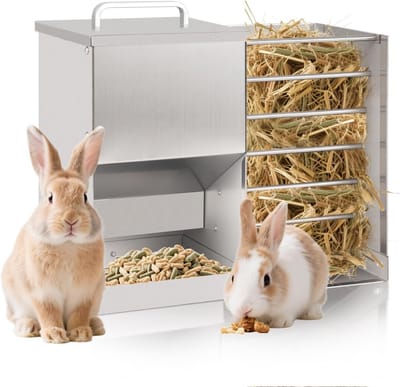 Konijnenvoer Dispenser - Hooi Automaat - Kleine Dieren Voeren - 2-in-1 Voer en Hooi