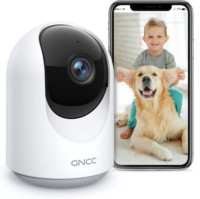 GNCC P1 bewakingscamera voor binnen 1080P/360° horizontale groothoek/nachtzicht/bewegings- en geluidsdetectie/bediening op afstand/tweerichtingsaudio