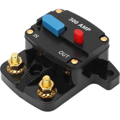 Auto Audio Stroomonderbreker Handmatige Reset Zekering Inline Omvormer Houder voor Auto Audio Stereo Systeem Boot black