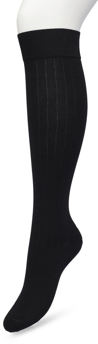 Bonnie Doon Bio Rib Kniekousen Dames Zwart maat 36/42 - Klassiek Rib patroon - Biologisch Katoen - Ultiem comfort - Rib Knee High - OEKO-TEX - Gladde Naden - Duurzaam Huidvriendelijk Bio Katoen - Black - BP221414.101