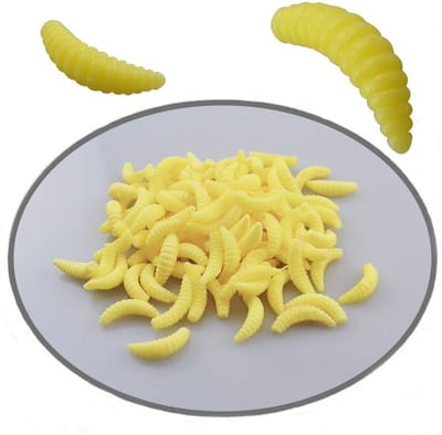 Dailygoods- Kunstworm - Biomimetisch - Kunstaas Set - 100 Stuks - Ecologisch Kunststof - 25x6 mm - Sterk Verleidelijk Aas