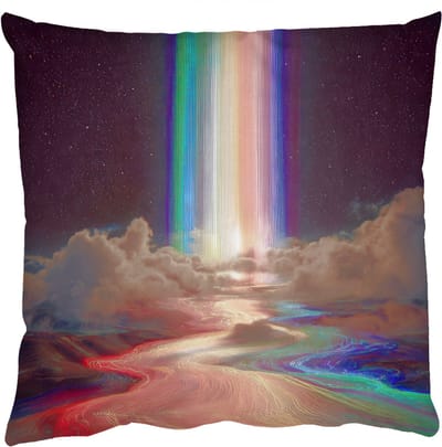 Sierkussens - Kussentjes Woonkamer - 50x50 cm - Regenboog - Verticaal - Sterrenhemel - Wolken