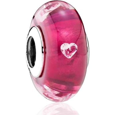 Gloednieuwe Authentieke Originele Koperen Metaal Murano Glas Bedel Kralen Component Kleurrijke Regenboog Sneeuwvlokken Sterren Bedel Kralen Component Ontworpen Voor pink