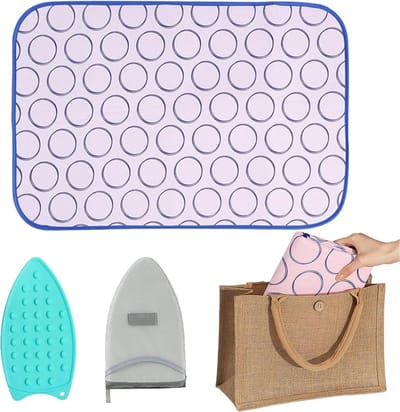 Draagbare strijkmat - Strijkplank afdekking - Kleding verzorgen - Hittebestendig materiaal - 60 x 80 cm - Grijs