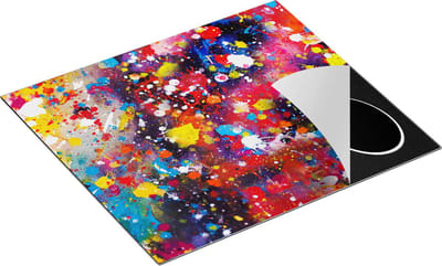 Chefcare Inductie Beschermer Abstracte Kunst - Kleurvolle Acryl - 60x50 cm - Afdekplaat Inductie - Kookplaat Beschermer - Inductie Mat