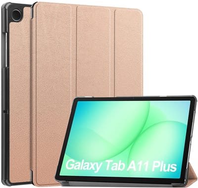 Coverup Tablethoes geschikt voor Samsung Galaxy Tab A11 Plus Hoesje - Tri-Fold Book Case met Wake/Sleep - Rose Gold