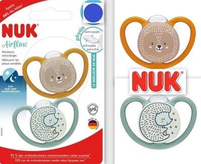 Nuk Airflow | siliconen fopspenen | 2st. set | glimt in het donker | 6-18 maanden