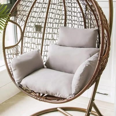 Coussin de Chaise de Plage d'Extérieur de Haute Qualité Coussin de Balancelle Panier Œuf Suspendu Jardin Panier en Rotin Coussin de Chaise Balancelle de Patio Moderne 54X35cm gris