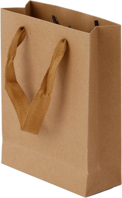 Allecto Plus - Verdikte papieren zakken met handvat voor cadeauzakjes - Kerstmis verjaardag bruiloft - Bruin - 10 stuks - 15 x 16 x 20 cm