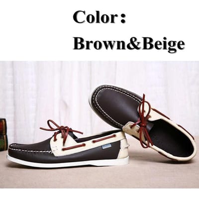 Heren Dames Echt Leer Docksides Classic Homme Femme Bootsschoenen,Plus Grote Maat Marine Zwart Bruin Merk Flats Loafers A047 43 gray