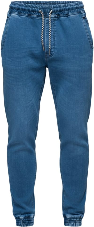 OMBRE Broek - Slim Fit - Katoen - Effen Lichtjeansblauw S